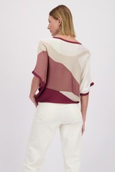 Le dos de Pull blanc aux nuances bordeaux de D'Auvry pour Femmes