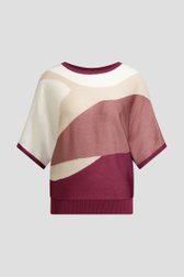 Photo produit 1 de Pull blanc aux nuances bordeaux de D'Auvry pour Femmes
