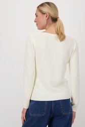 Pull blanc avec col en V de Liberty Island pour Femmes
