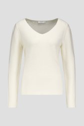 Pull blanc avec col en V de Liberty Island pour Femmes
