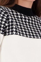 Pull blanc avec motif pied-de-poule de D'Auvry pour Femmes