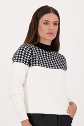 Pull blanc avec motif pied-de-poule de D'Auvry pour Femmes