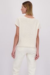 Le dos de Pull blanc en maille à manches courtes de D'Auvry pour Femmes