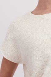 Détail de Pull blanc en maille à manches courtes de D'Auvry pour Femmes