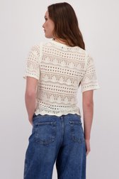 Le dos de Pull blanc en maille à manches courtes de JDY pour Femmes