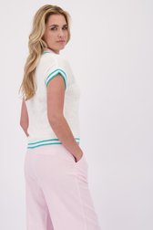 Le dos de Pull blanc en maille à manches courtes de Libelle pour Femmes