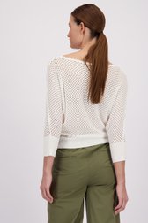 Pull blanc en maille avec motif ajouré de More & More pour Femmes