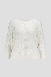 Pull blanc en maille avec motif ajouré de More & More pour Femmes