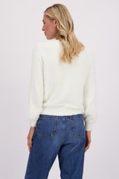 Le dos de Pull blanc en tissu imitation fourrure de Liberty Island pour Femmes