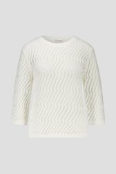 Pull blanc en tricot ajouré de Barbara Lebek pour Femmes