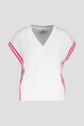 Pull blanc sans manches avec col en V de Libelle pour Femmes