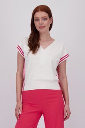Pull blanc sans manches avec col en V de Libelle pour Femmes
