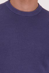 Détail de Pull bleu à col rond de Ravøtt pour Hommes