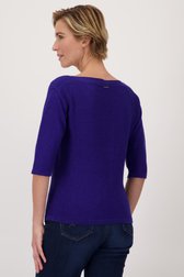 Pull bleu à paillettes de Claude Arielle pour Femmes