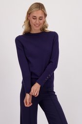 Le devant de Pull bleu avec boutons métalliques de Liberty Island pour Femmes