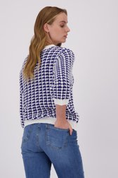 Pull bleu-blanc tricoté de More & More pour Femmes