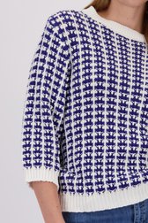 Pull bleu-blanc tricoté de More & More pour Femmes