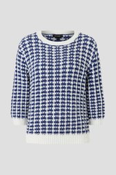 Pull bleu-blanc tricoté de More & More pour Femmes
