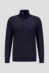 Photo produit 1 de Pull bleu chiné à col montant de Ravøtt pour Hommes