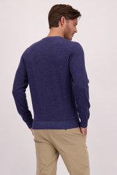 Le dos de Pull bleu chiné avec laine de Upper East pour Hommes