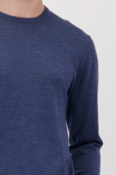 Photo supplémentaire 1 de Pull bleu chiné en laine mérinos à col rond de Matinique pour Hommes