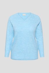 Photo produit 1 de Pull bleu chiné de Kaffe Curve pour Femmes