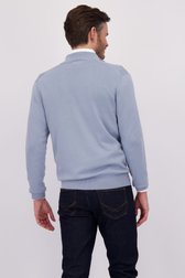 Le dos de Pull bleu clair à col zippé de Michaelis pour Hommes