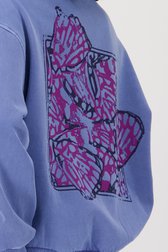 Pull bleu clair à imprimé rose de Louise pour Femmes