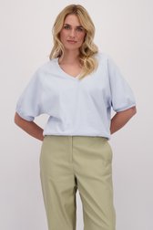 Le devant de Pull bleu clair à manches courtes de Libelle pour Femmes