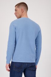 Pull bleu clair à structure fine  de Casual Five pour Hommes