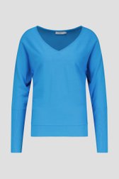 Pull bleu clair avec col en V de Liberty Island pour Femmes