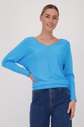 Pull bleu clair avec col en V de Liberty Island pour Femmes