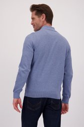 Le dos de Pull bleu clair avec col zippé de Dansaert Blue pour Hommes