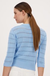 Pull bleu clair avec motif ajouré de More & More pour Femmes