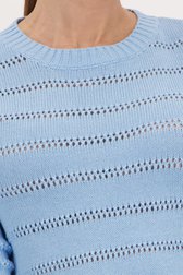 Pull bleu clair avec motif ajouré de More & More pour Femmes