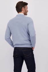 Le dos de Pull bleu clair en maille à col V de Michaelis pour Hommes