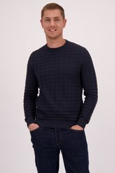 Le devant de Pull bleu en coton de Casual Five pour Hommes