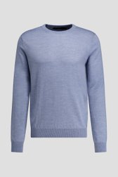 Photo produit 2 de Pull bleu finement tricoté à col rond de Dansaert Black pour Hommes