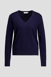 Photo produit 1 de Pull bleu foncé à col en V de Liberty Island pour Femmes