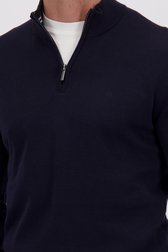 Détail de Pull bleu foncé à col zippé de Dansaert Blue pour Hommes