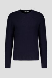 Pull bleu foncé à structure fine de Upper East pour Hommes