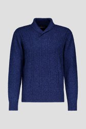 Pull bleu foncé avec de la laine	 de Dansaert Blue pour Hommes