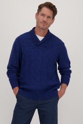 Pull bleu foncé avec de la laine	 de Dansaert Blue pour Hommes