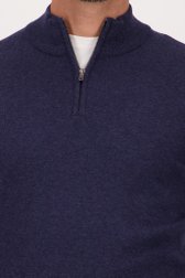 Pull bleu foncé avec fermeture éclair courte	 de Dansaert Blue pour Hommes