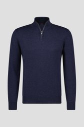 Pull bleu foncé avec fermeture éclair courte	 de Dansaert Blue pour Hommes