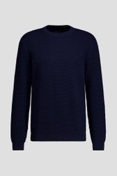 Photo produit 1 de Pull bleu foncé avec rayures tricotées de Ravøtt pour Hommes