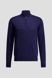 Photo produit 1 de Pull bleu foncé en laine à col zippé de Dansaert Black Premium pour Hommes