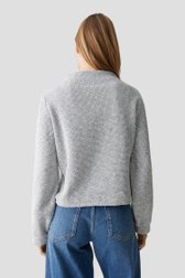 Le dos de Pull bleu gris chiné à manches ballon de Opus pour Femmes
