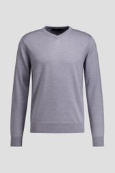 Photo produit 1 de Pull bleu gris en laine à col V de Dansaert Black Premium pour Hommes