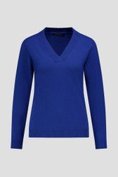 Photo produit 1 de Pull bleu marine avec col en V de Claude Arielle pour Femmes
